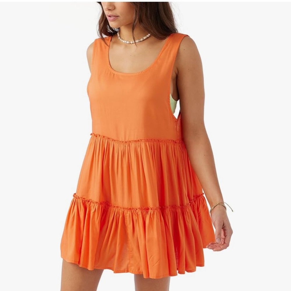 NWT O’Neill Orange Sleeveless cover up Dress.  Size Large